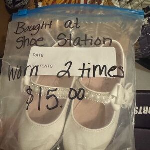 White Kids Shoes with Bow